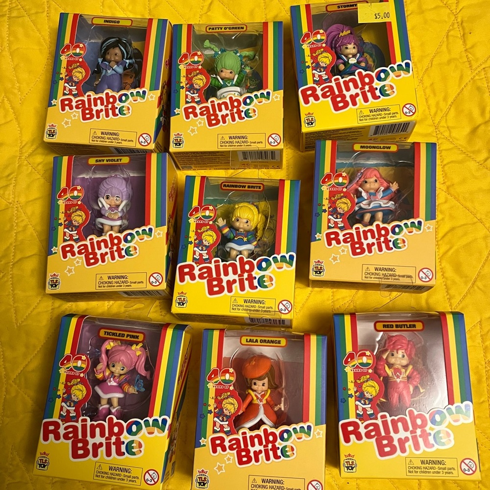 NIB Rainbow Brite CheeBee Figurine Doll Set of Nine TLS Toys